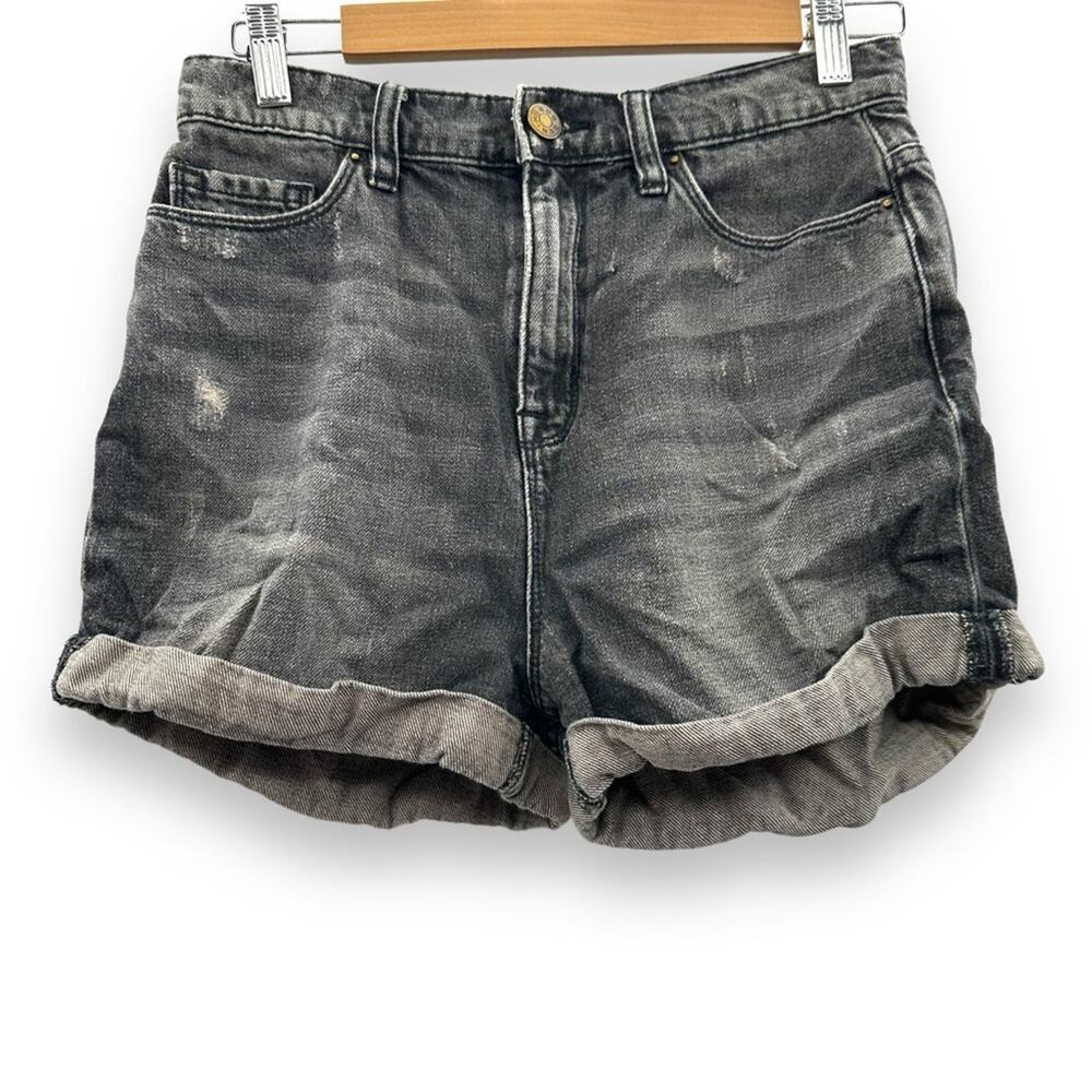 Urban Outfitters BDG Charcoal Gray Wash Distressed Rolled Hem Shorts Sz 26